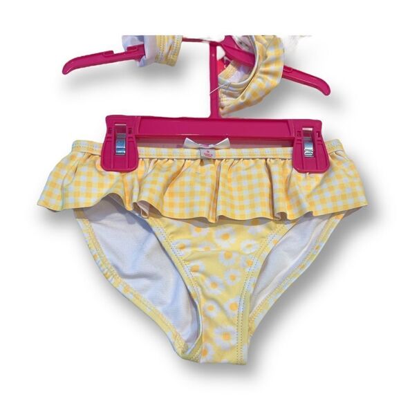Bmagical by Btween Girls Floral Ruffle Two Piece Bikini With Sunhat Size 6 NWT - Picture 4 of 5